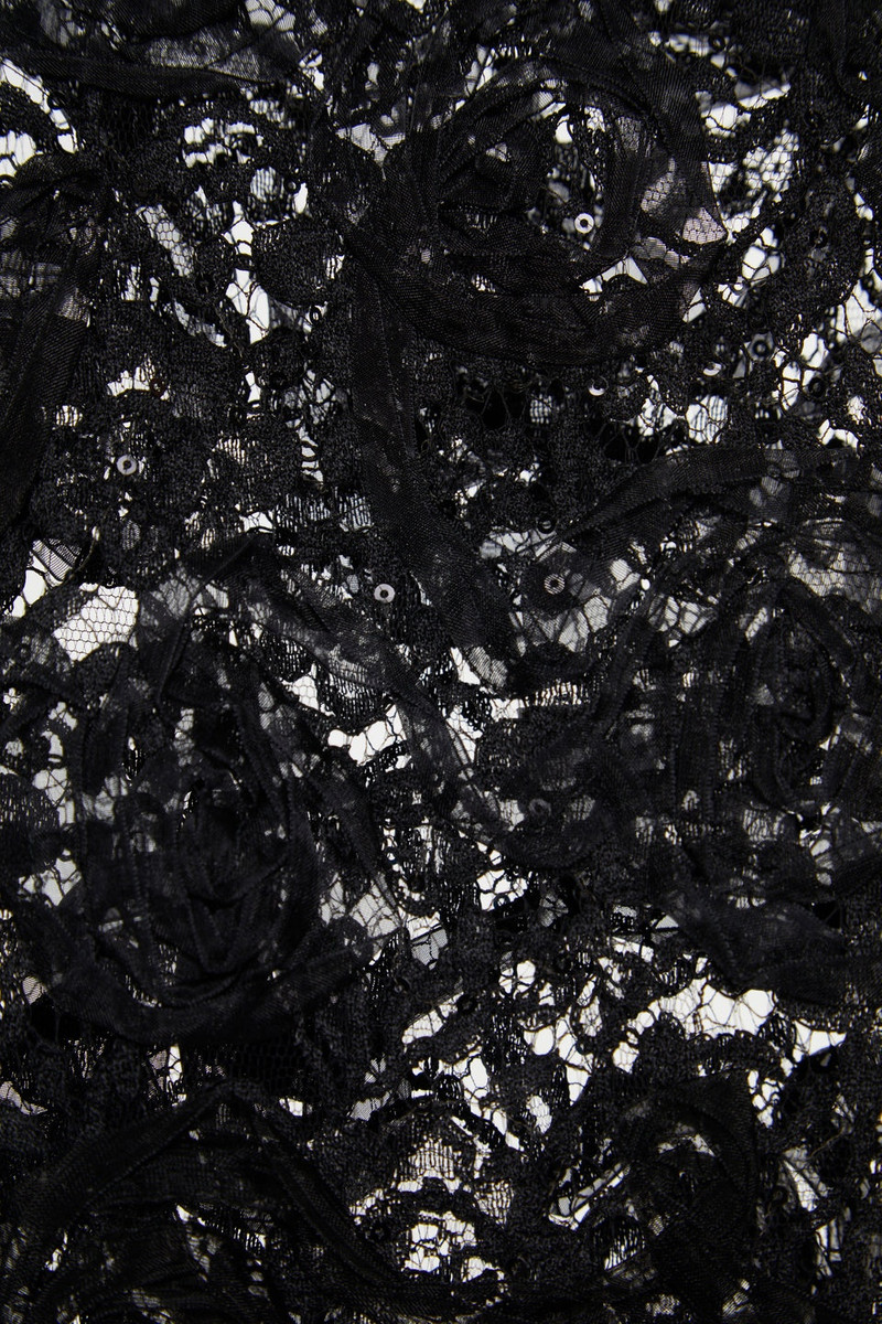 OPEN BACK LACE DRESS WITH SEQUIN, ROSE EMBROIDERY 3