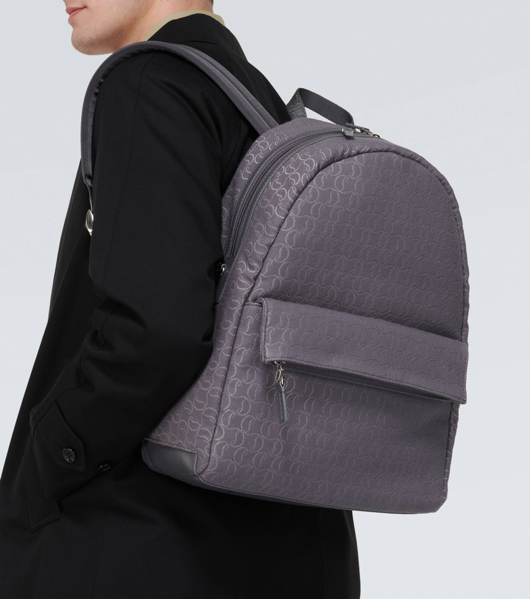 Zip N Flap logo jacquard backpack - 3