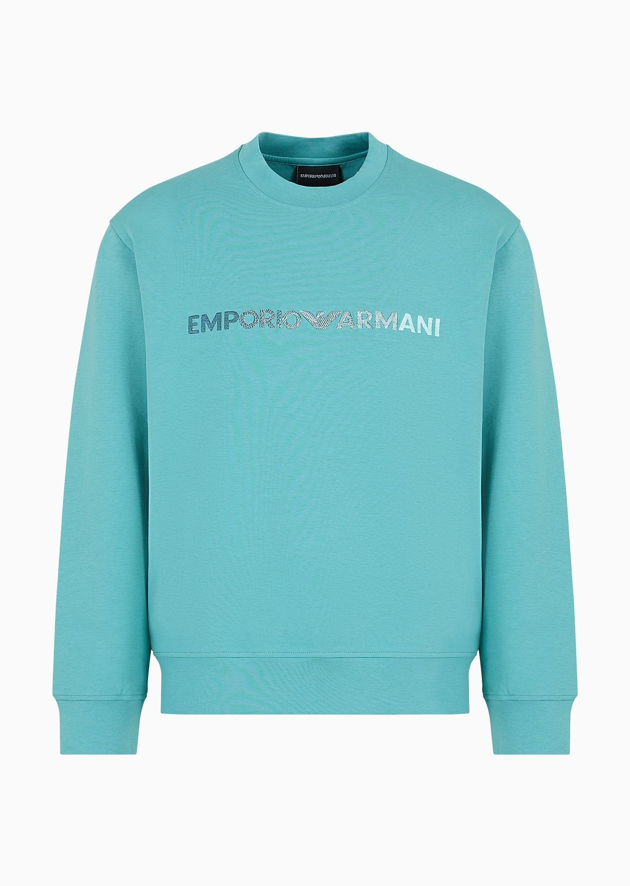 Double-jersey sweatshirt with Emporio Armani logo embroidery - 1