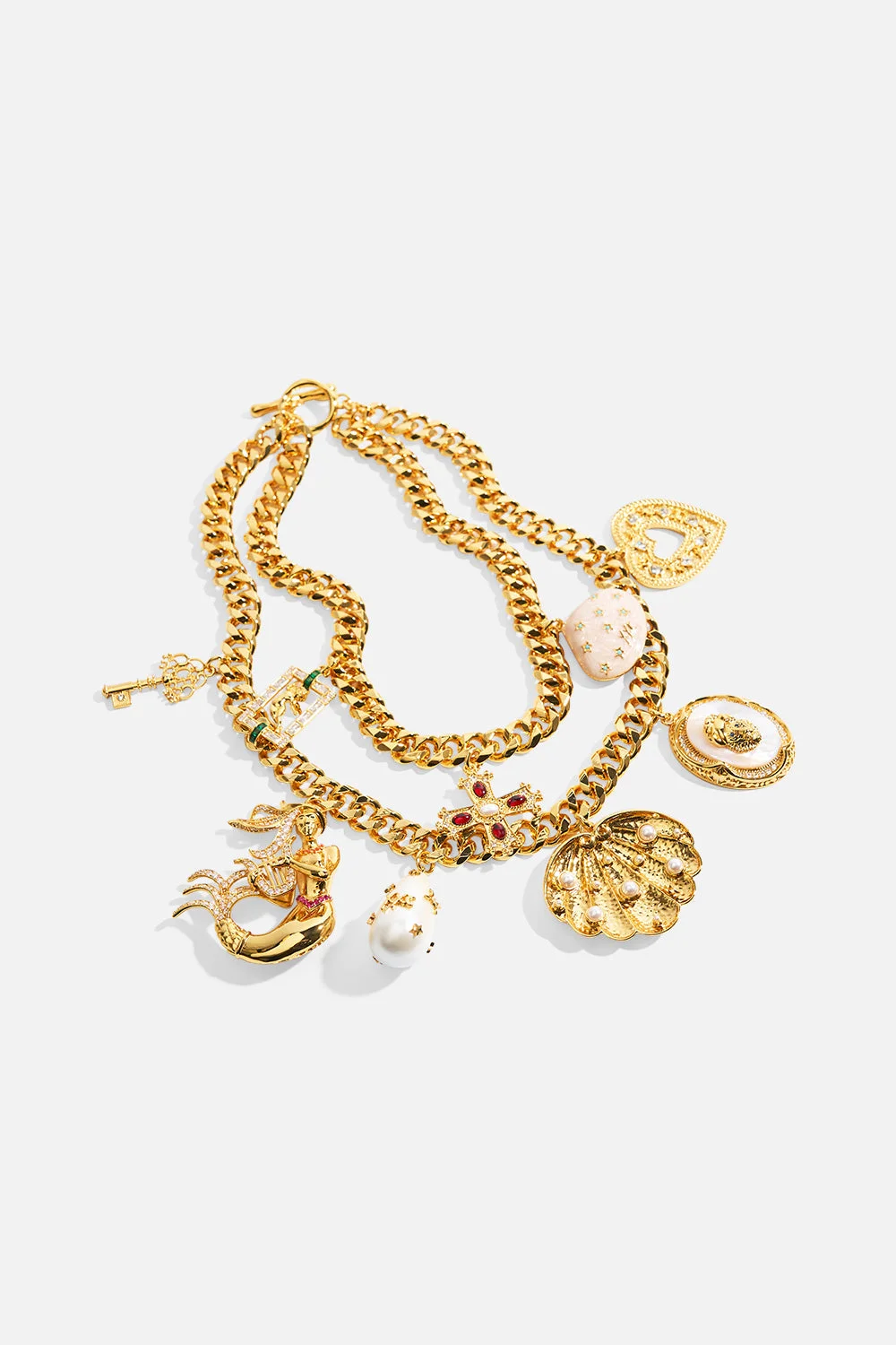QUEEN OF CHARMS STATEMENT NECKLACE GOLD - 1