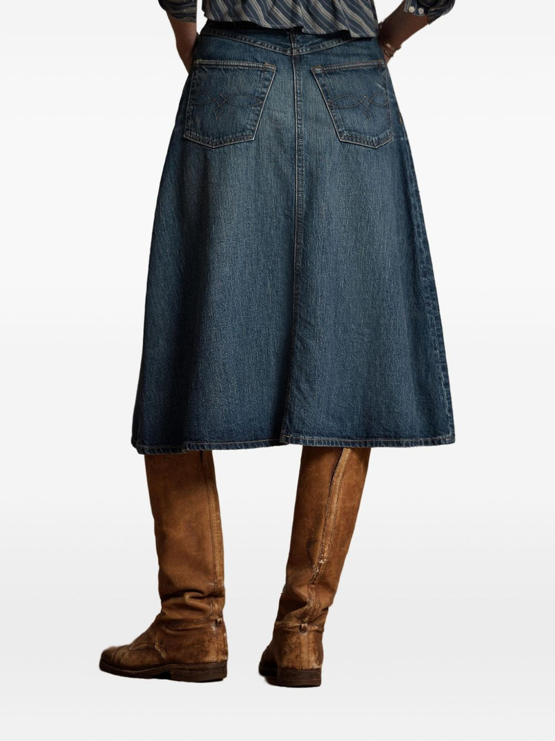 denim midi A-Line skirt 3