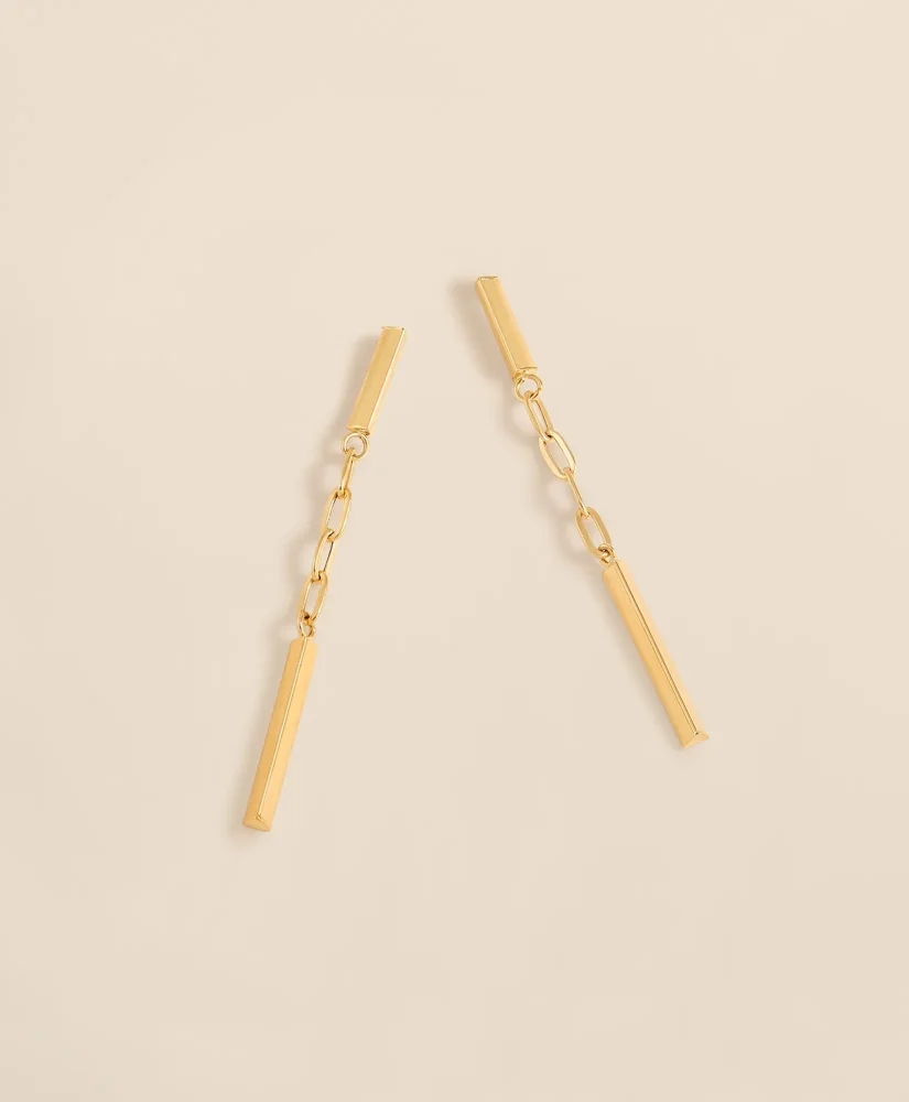 14k Gold Paperclip Drop Earrings - 1