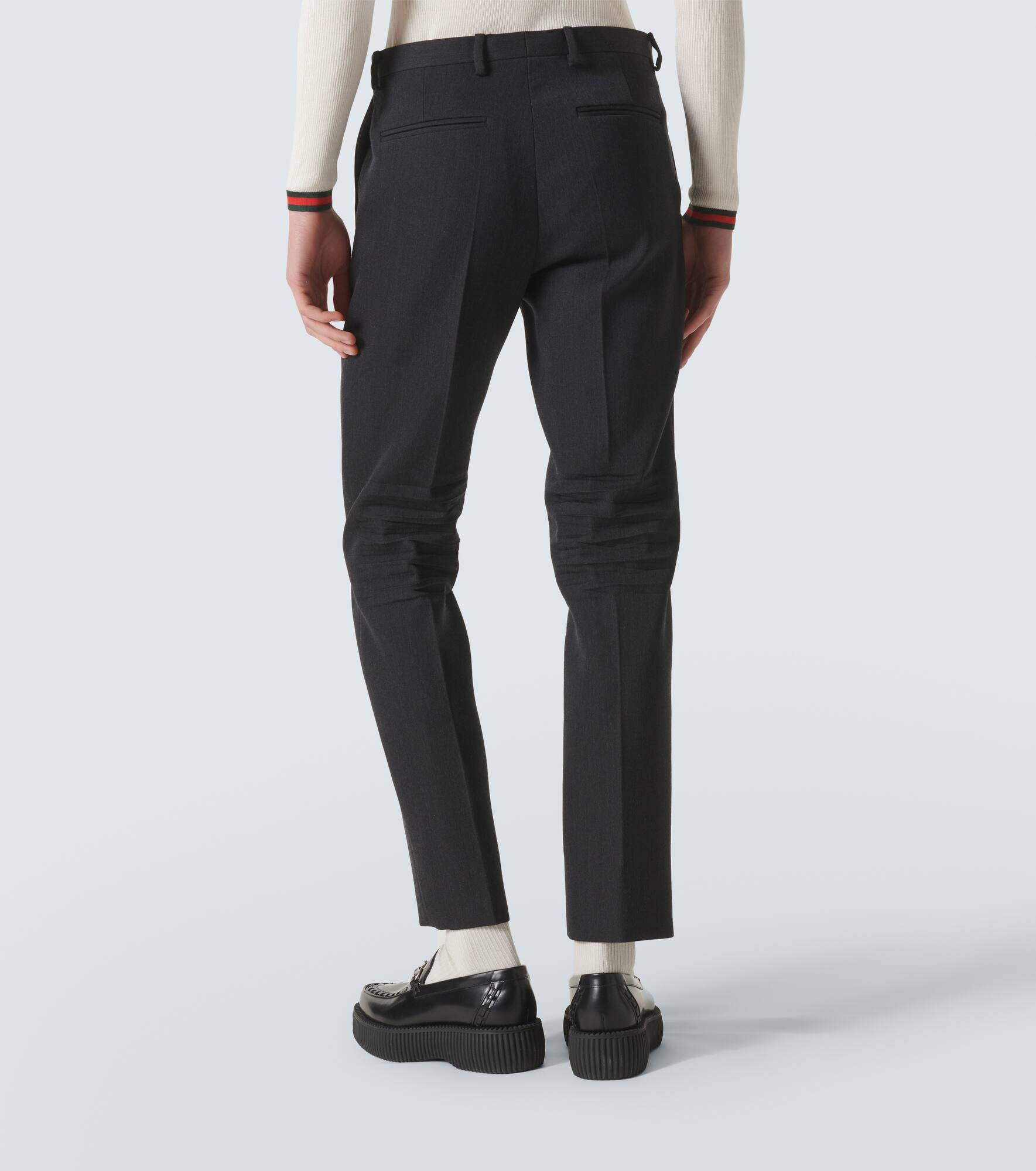 パンツ Gucci Straight-Leg Wool Pants GUCCI Cropped wool-jacquard straight-leg pants | NET-A-PORTER