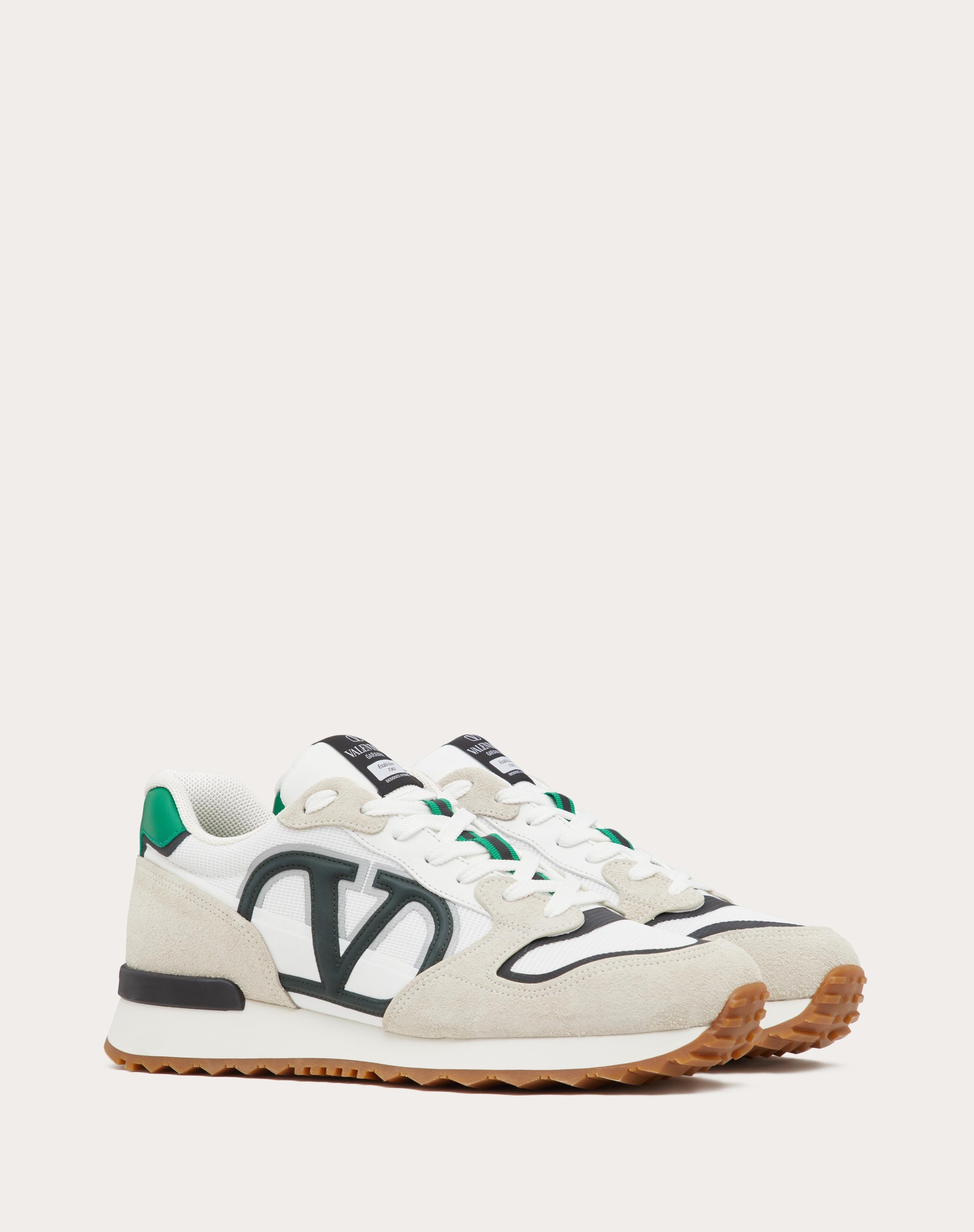 VLOGO PACE LOW-TOP SNEAKER IN SPLIT LEATHER, FABRIC AND CALF LEATHER - 2