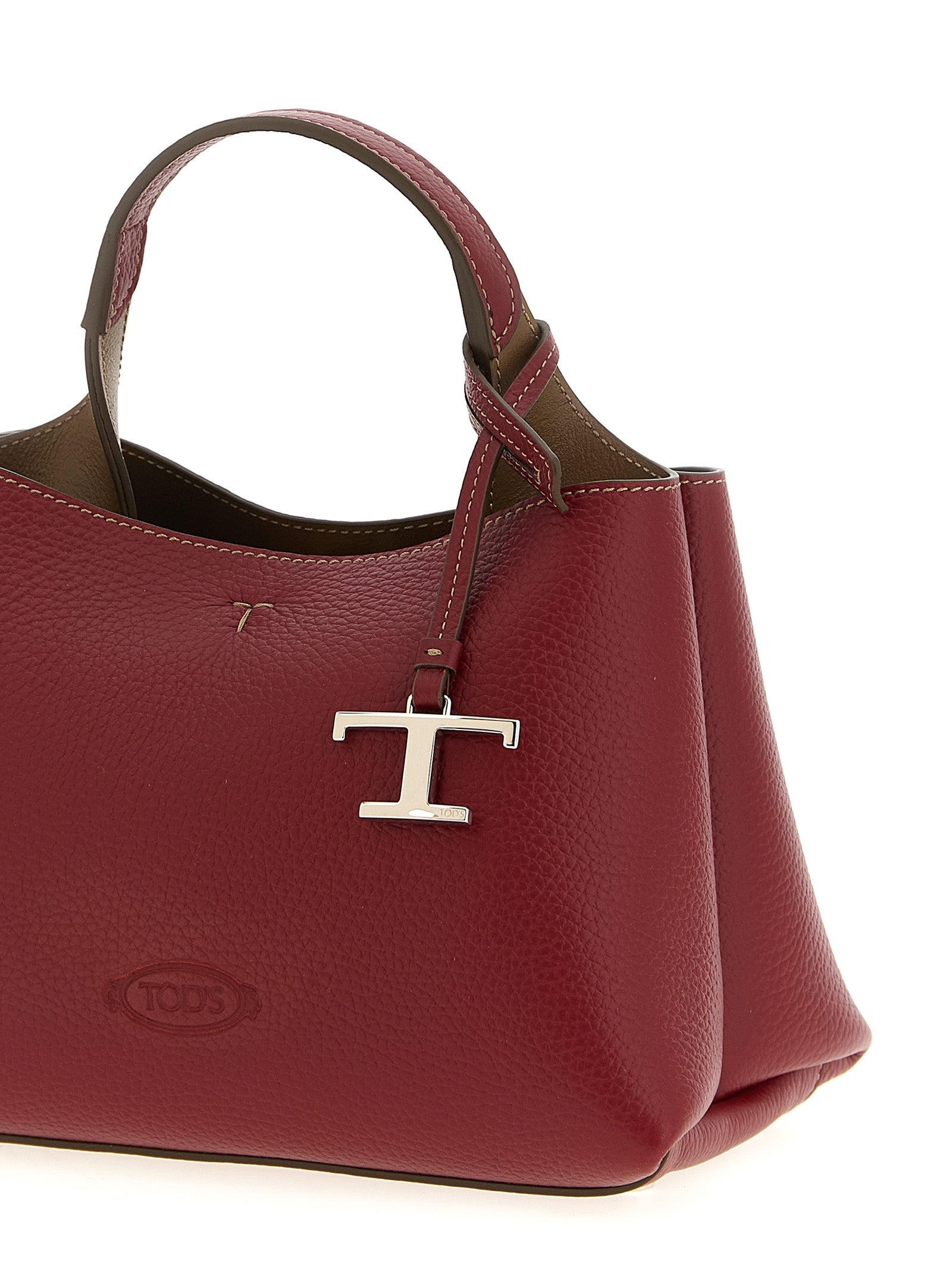 Micro Leather Handbag Hand Bags Red - 3