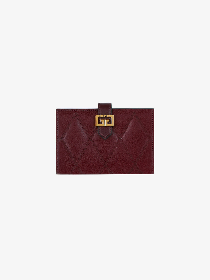 GV3 long wallet in diamond quilted leather 1