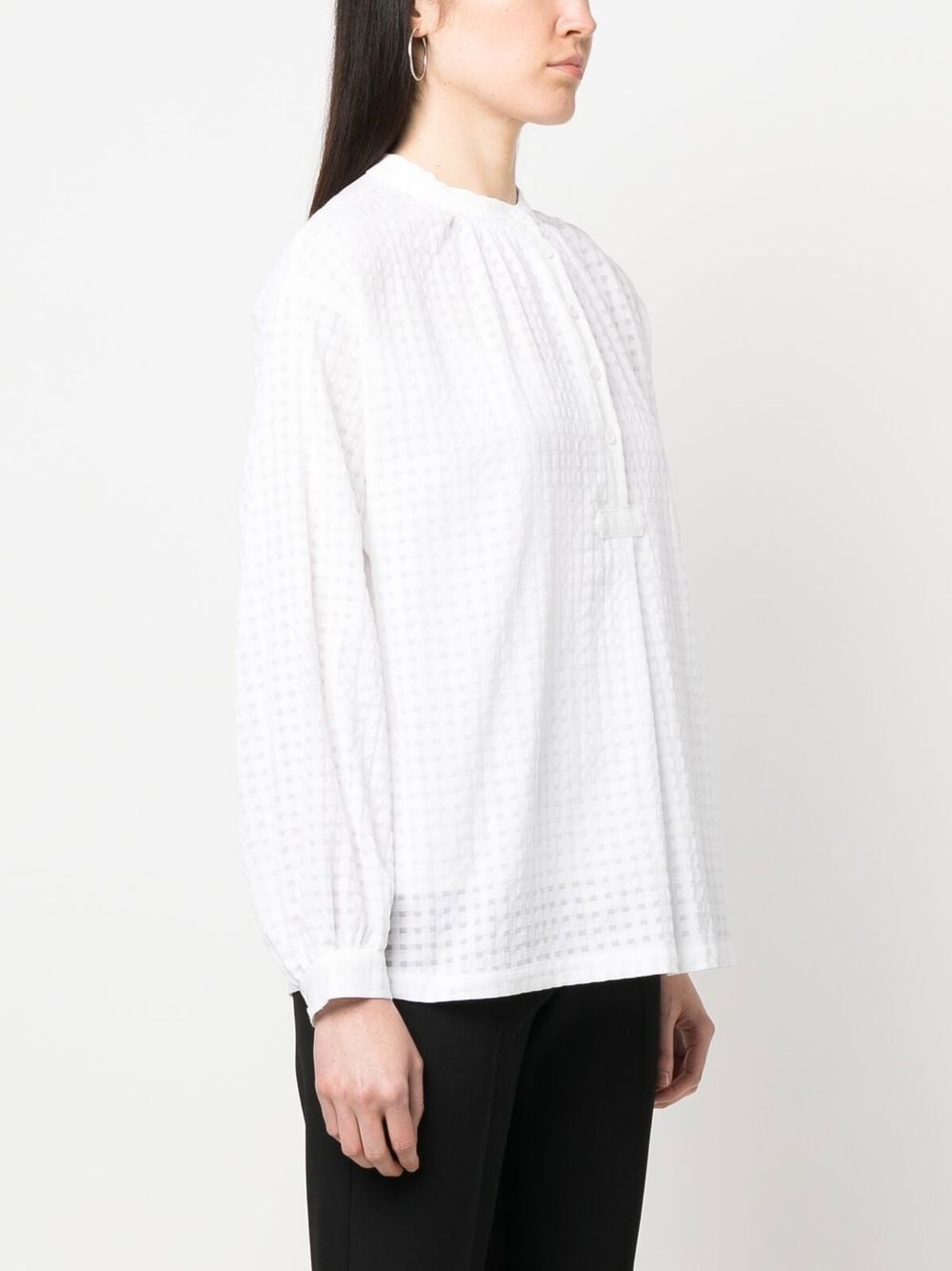 Flora tartan-check cotton blouse - 3