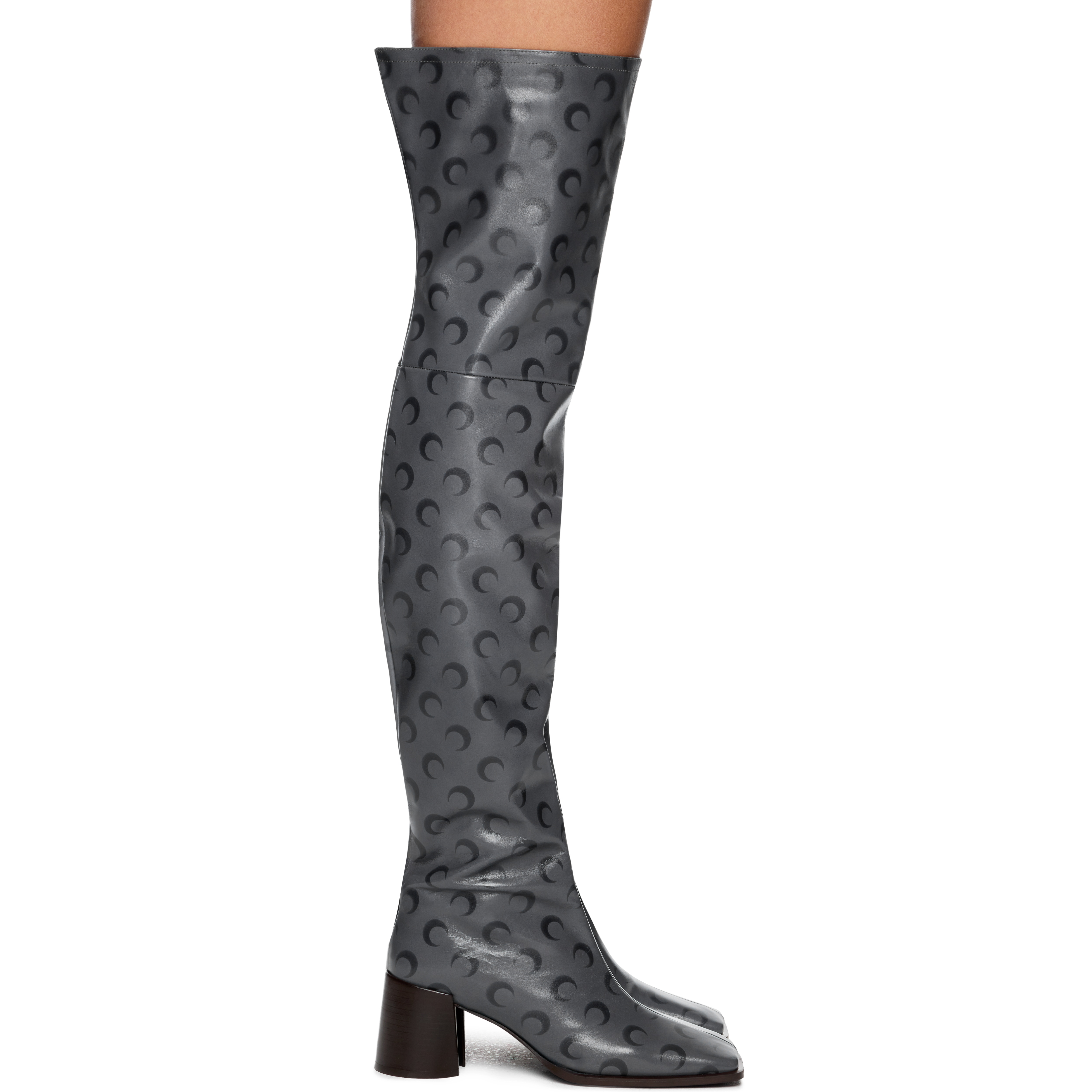 Moon Airbrushed Leather MS Block Thigh Boots - 1