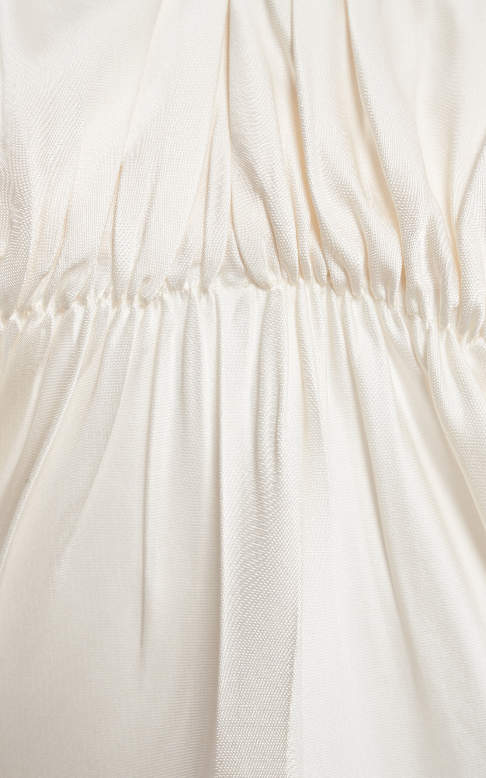 Gathered Cupro-Blend Midi Dress ivory - 5