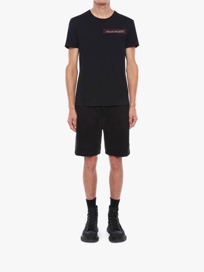 Alexander McQueen Men's Selvedge Logo Tape Detail T-shirt in Black outlook