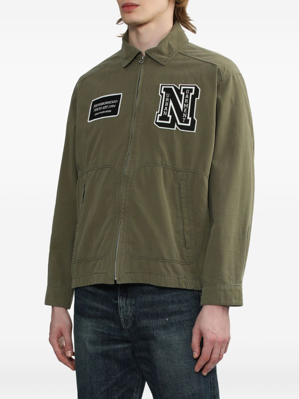 welt-pocket zip-up shirt jacket - 3