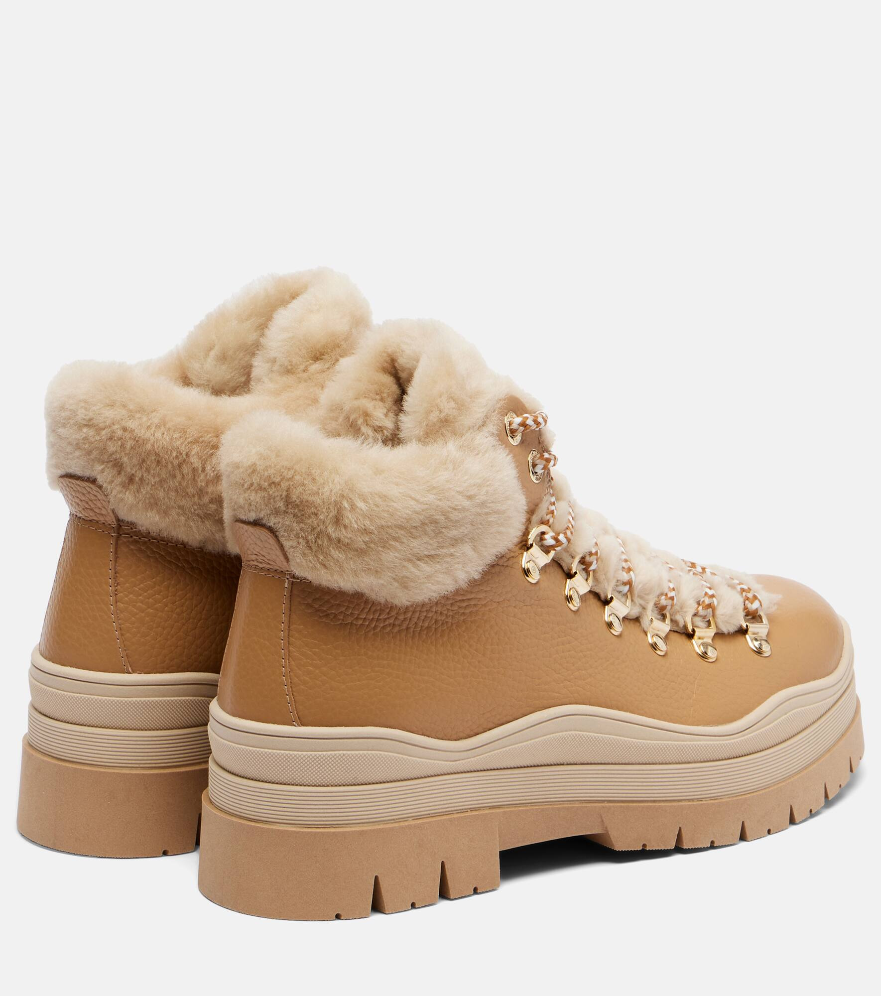 Arosa leather and shearling ankle boots - 2