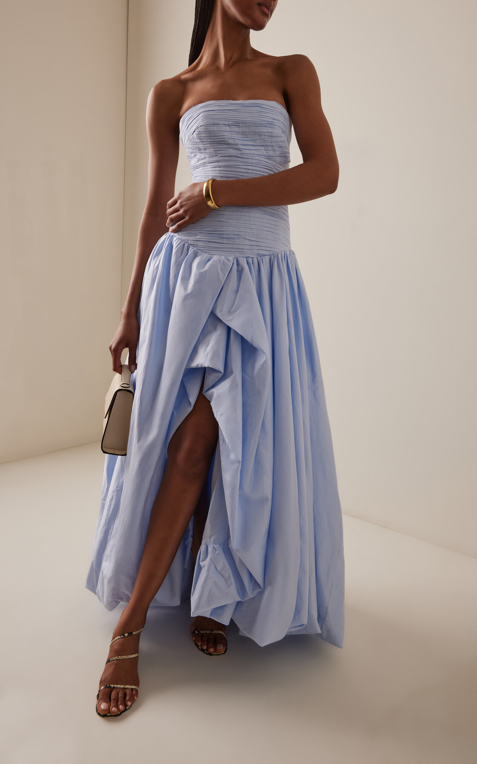 Violette Bubble-Hem Cotton Maxi Dress blue - 2