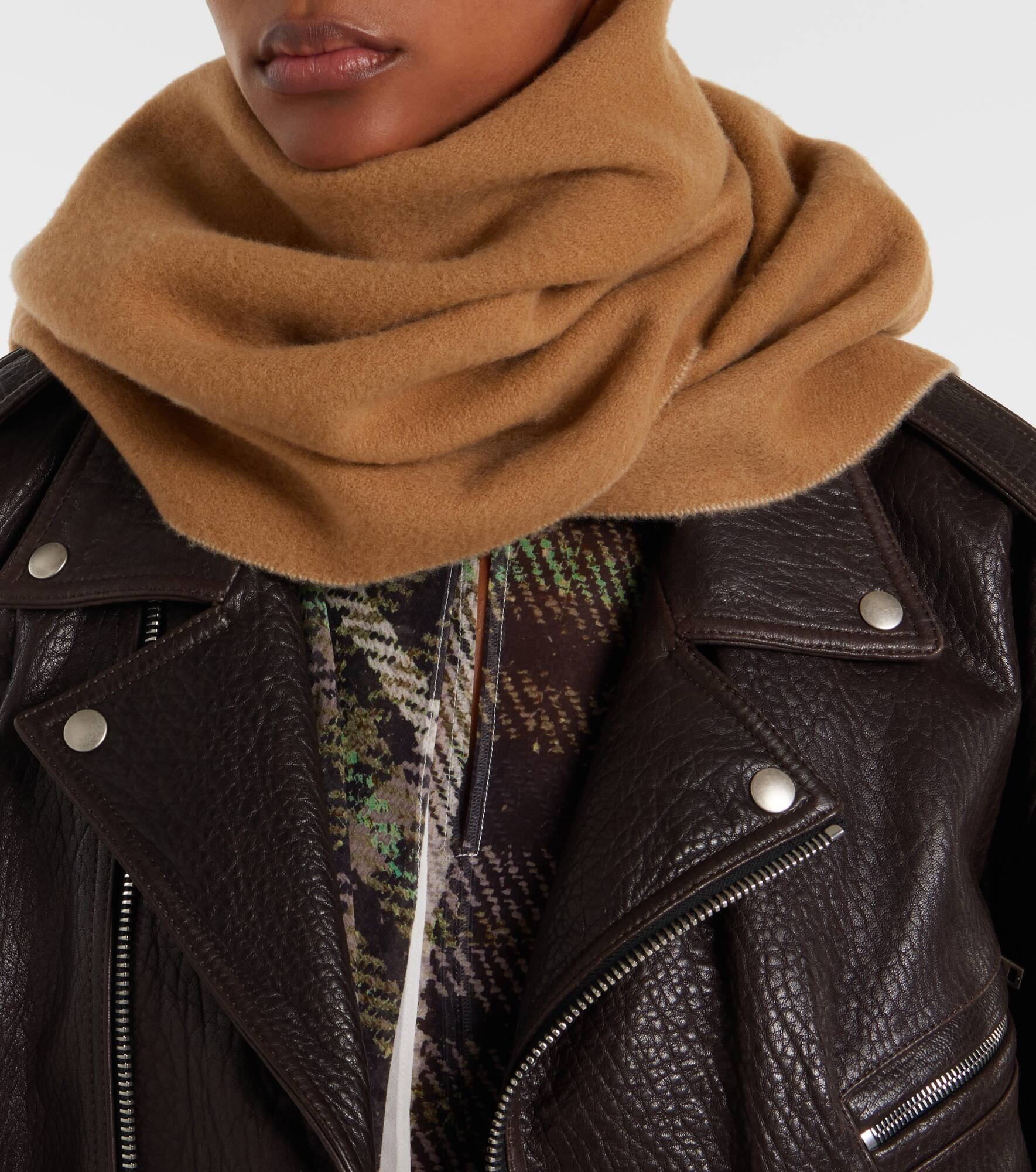 Venus 1996 jacquard wool scarf - 3