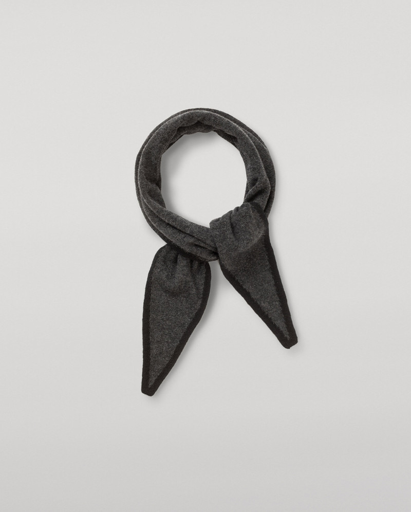 Anya Charcoal & Black Diamond Cashmere Necktie 1