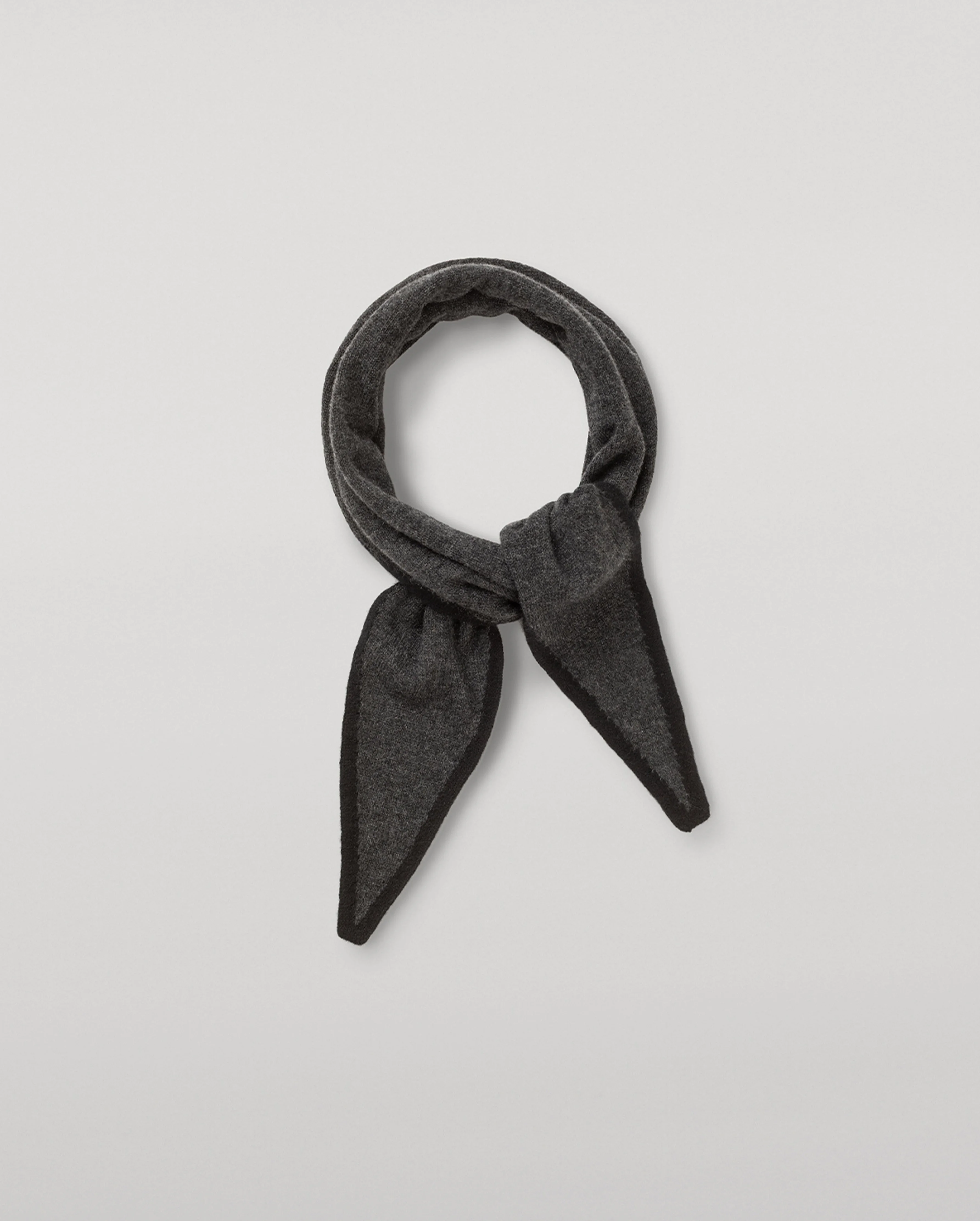 Anya Charcoal & Black Diamond Cashmere Necktie - 1