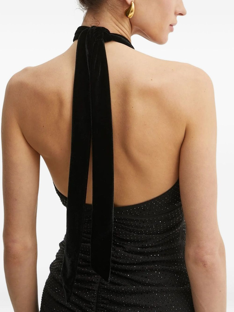 embellished halterneck midi evening dress 5