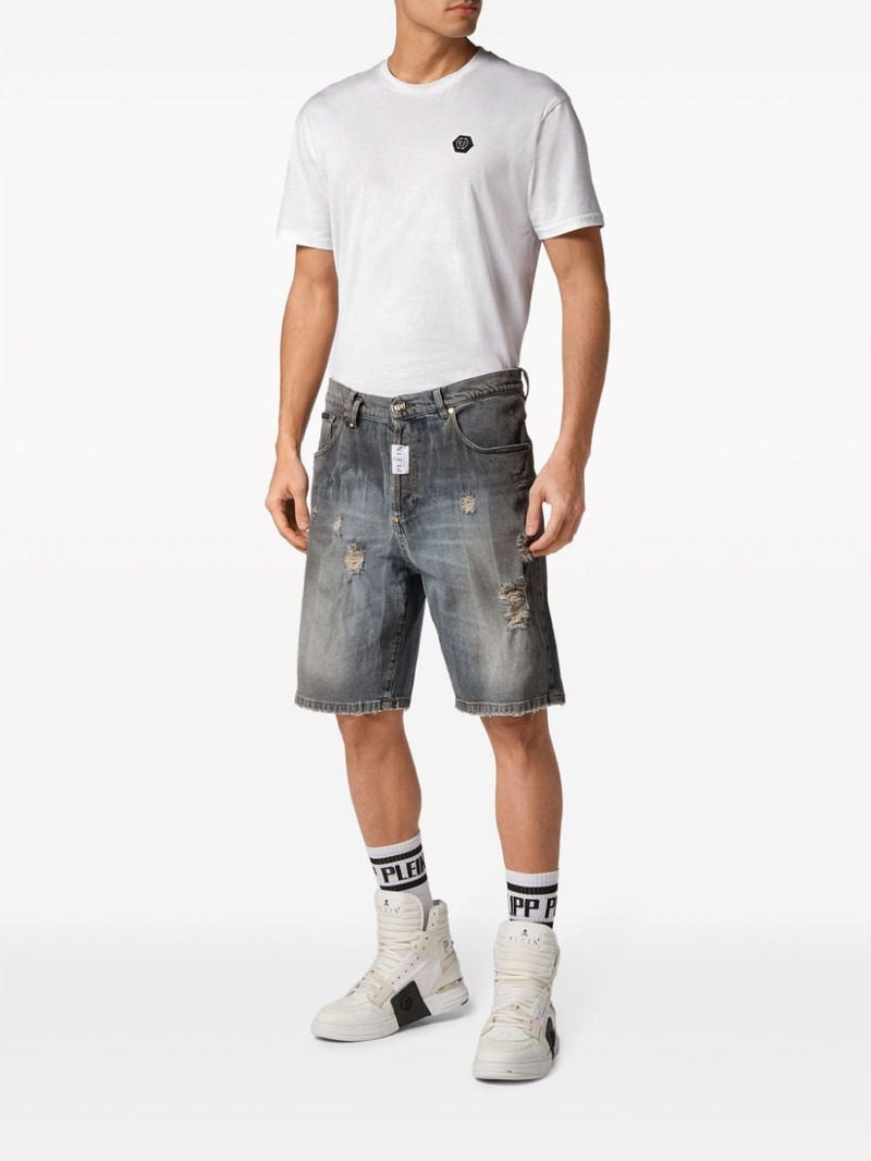 PHILIPP PLEIN distressed-effect denim shorts outlook