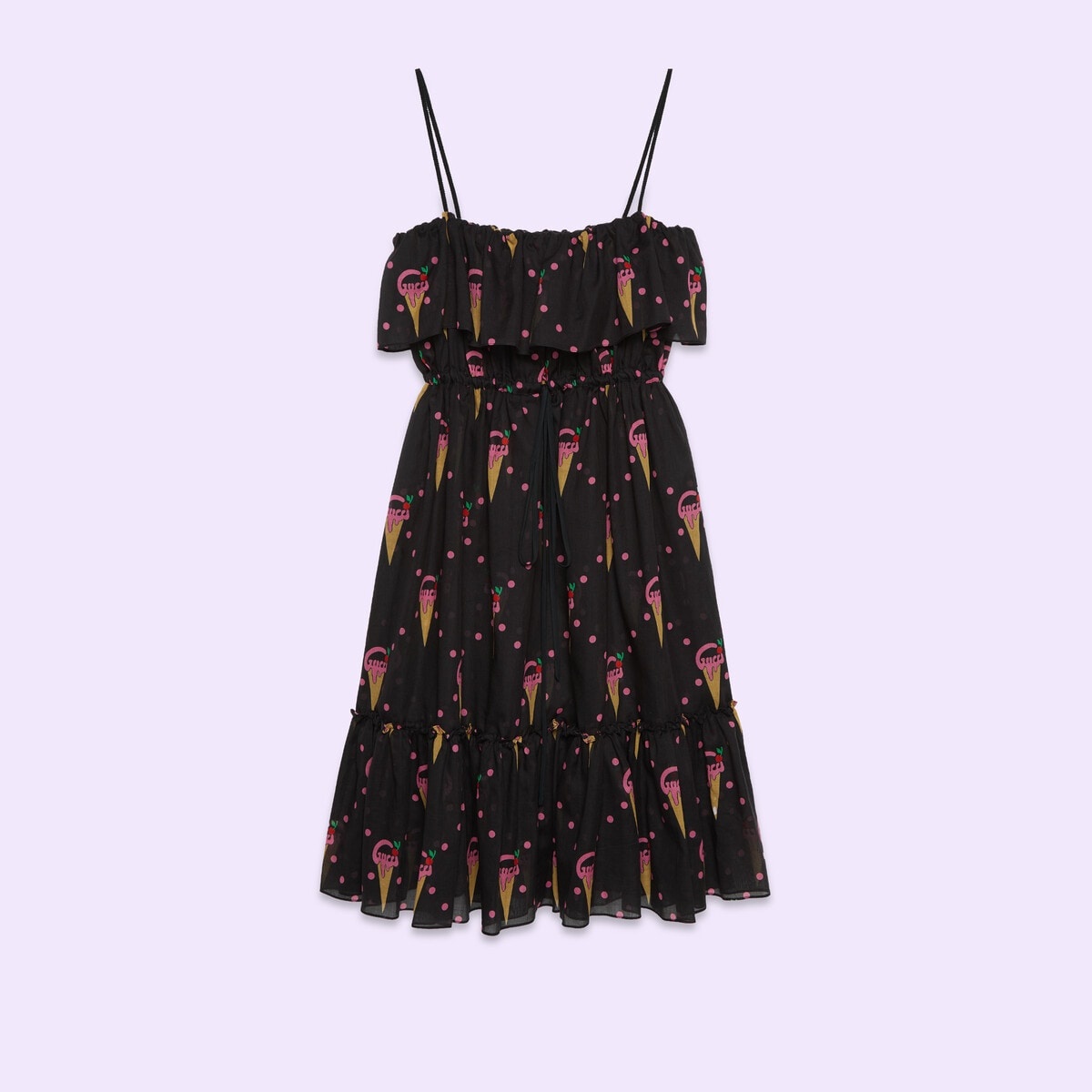 Cotton dress with Gucci ice cream print - 1