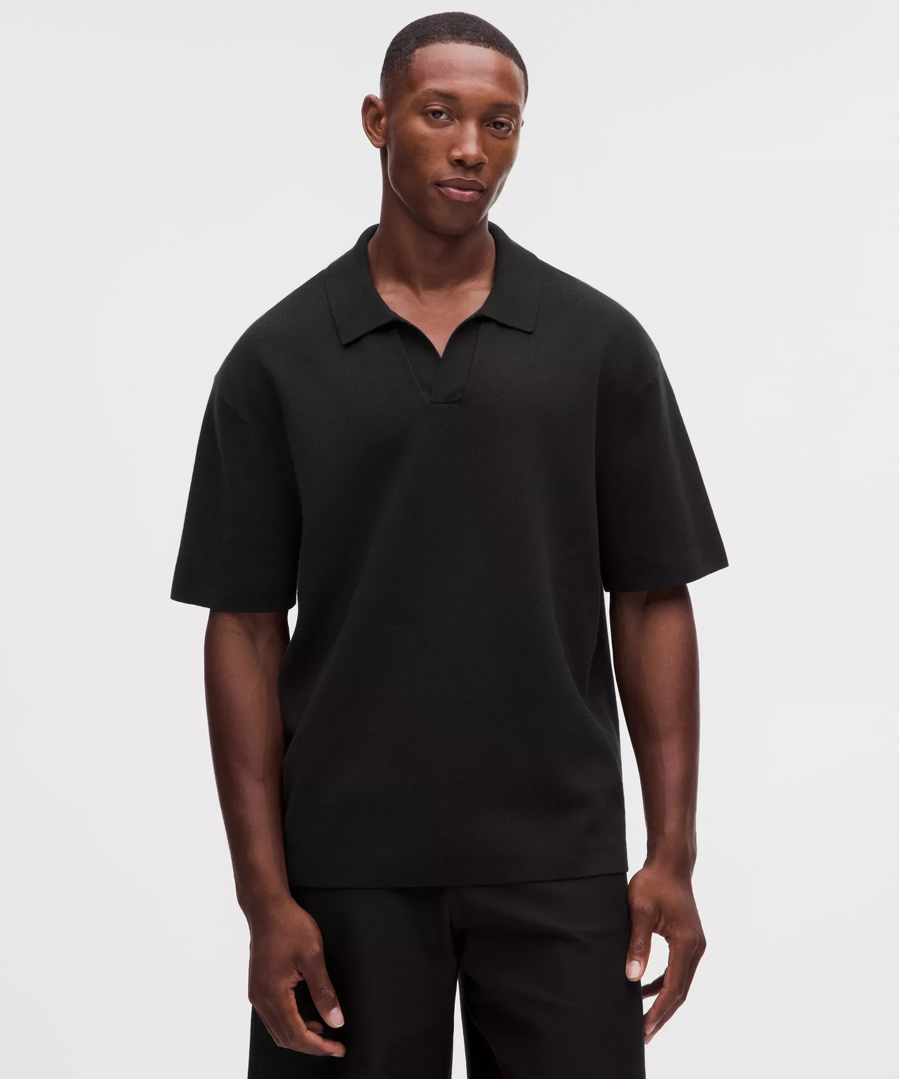 Cotton-Blend Knit Short-Sleeve Polo Shirt - 1