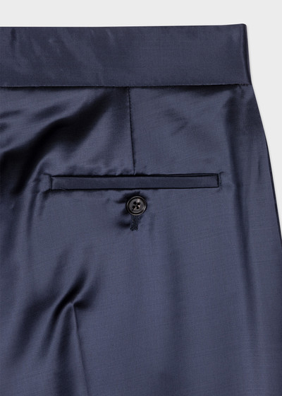 Paul Smith Navy Satin Kick Flare Trousers outlook