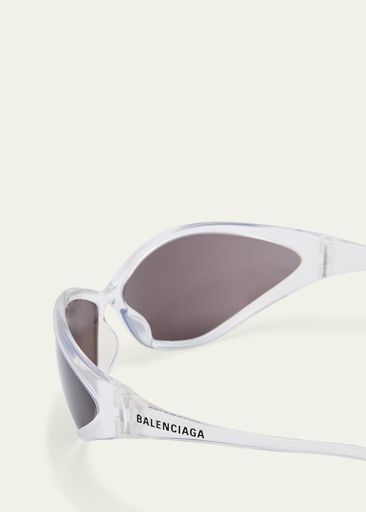 90s Oval Iridescent Injected Nylon Wrap Sunglasses - 4