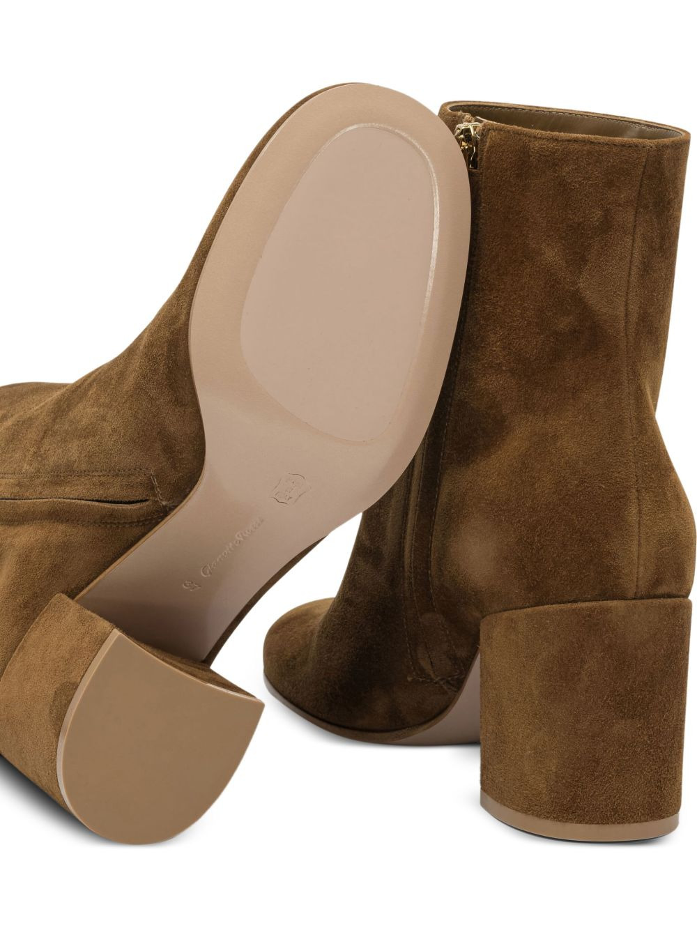 block-heel suede boots - 4