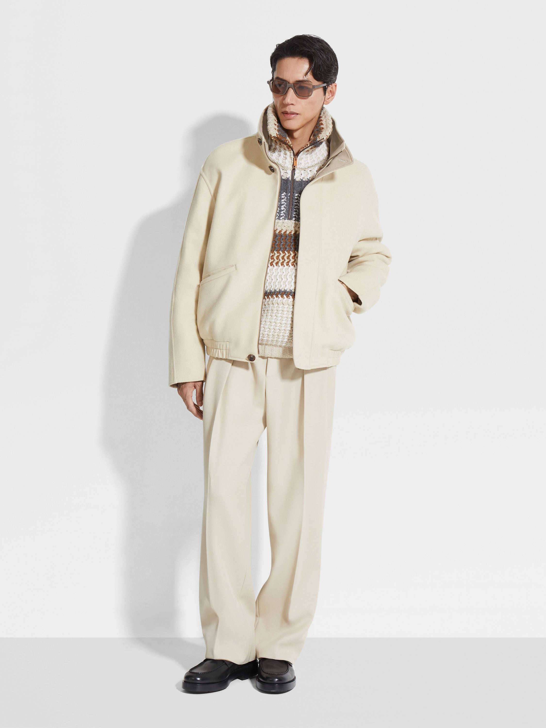LIGHT BEIGE WOOL PANTS - 3