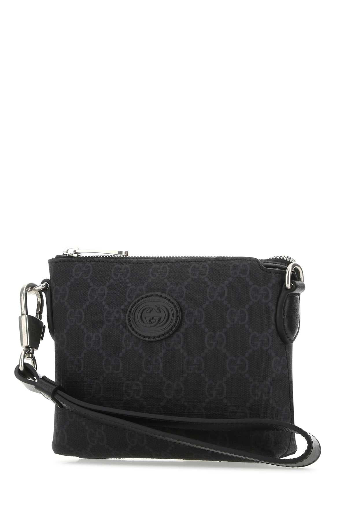 Gucci Men Black Gg Supreme Fabric Clutch - 2