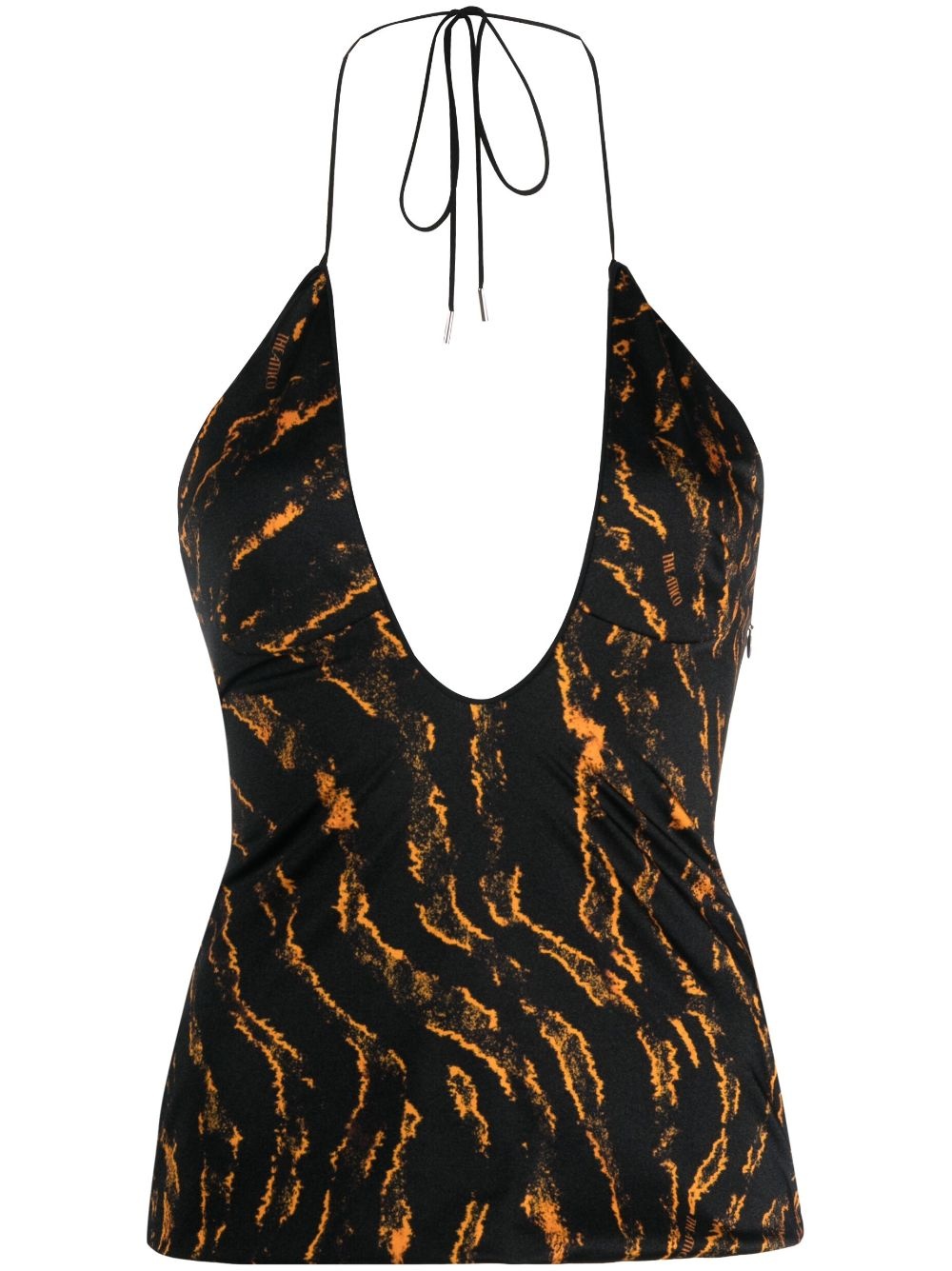 abstract-print halterneck top - 1