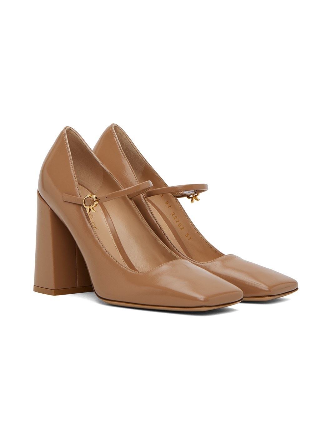 Beige Square Toe Heels - 4