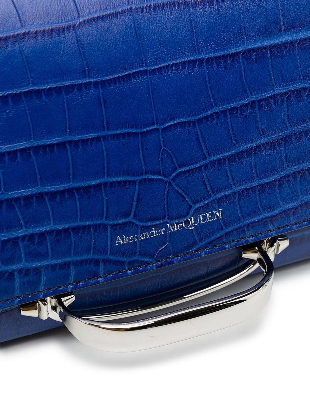 croc-effect handle-detail clutch bag - 4