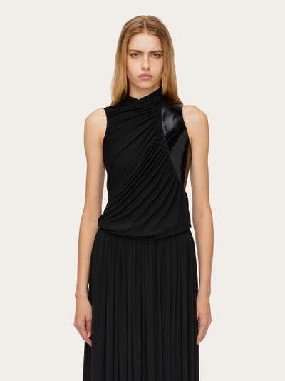 FERRAGAMO Sleeveless top with leather insert outlook
