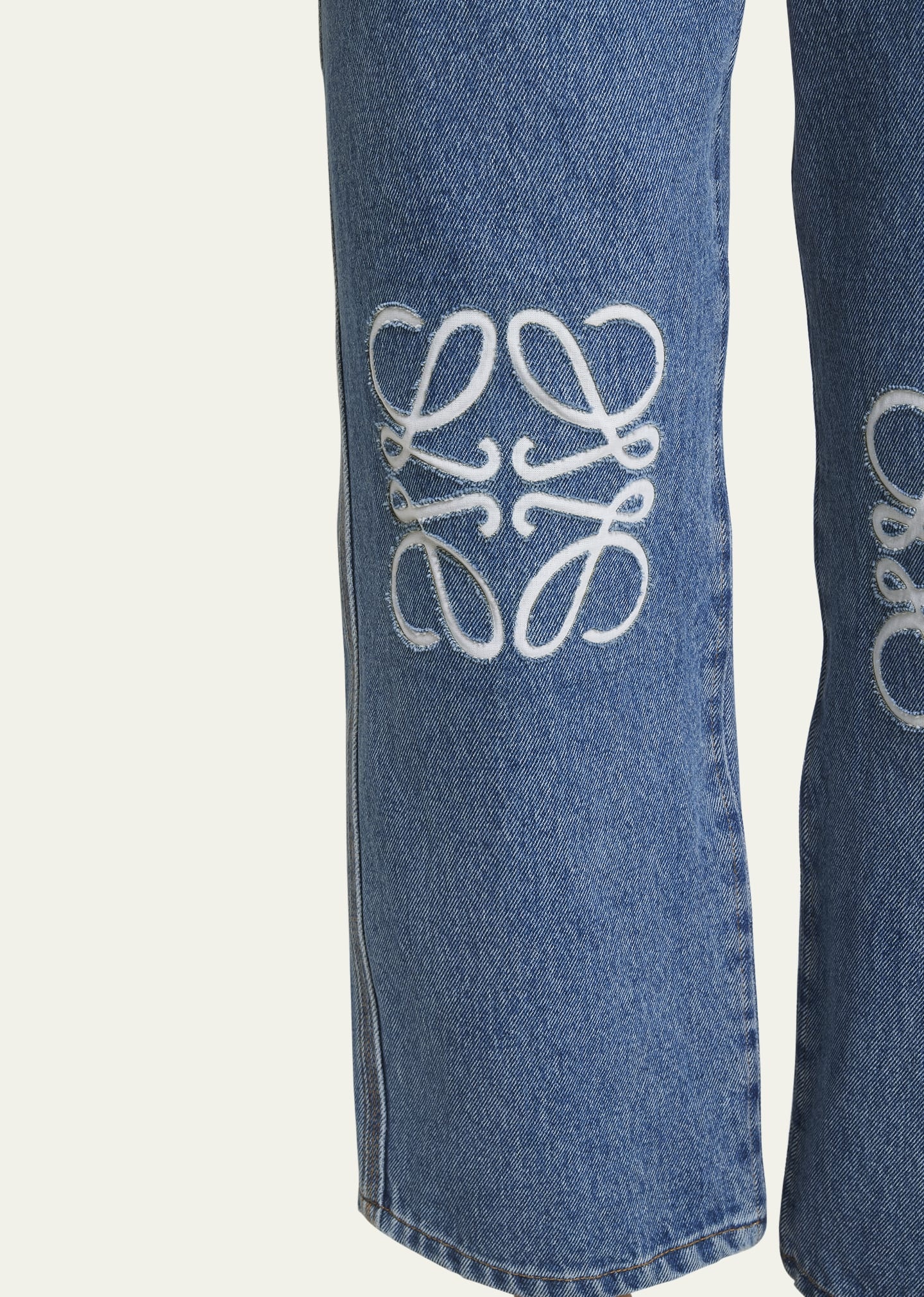 Cropped Jeans with Anagram Knee Detail - 5