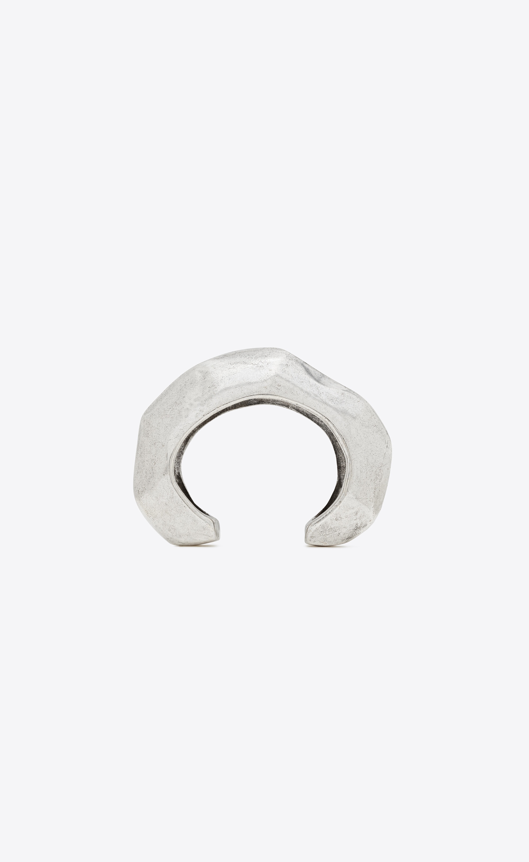 organic arty cuff bracelet in metal - 3