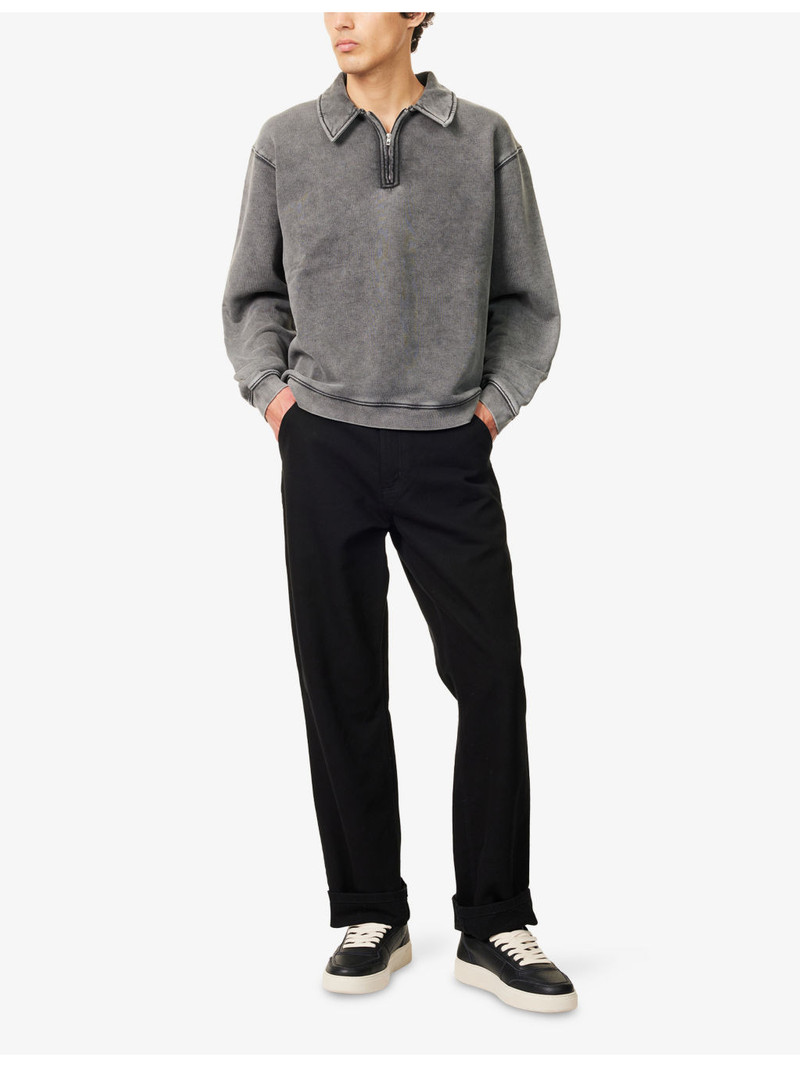 REPRESENT Initial Boxy Oversized Quarter-Zip Cotton-Jersey Sweatshirt outlook
