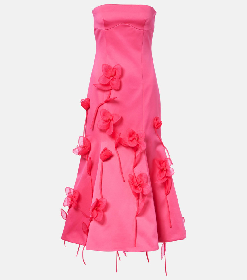 Floral-appliqué midi dress 1