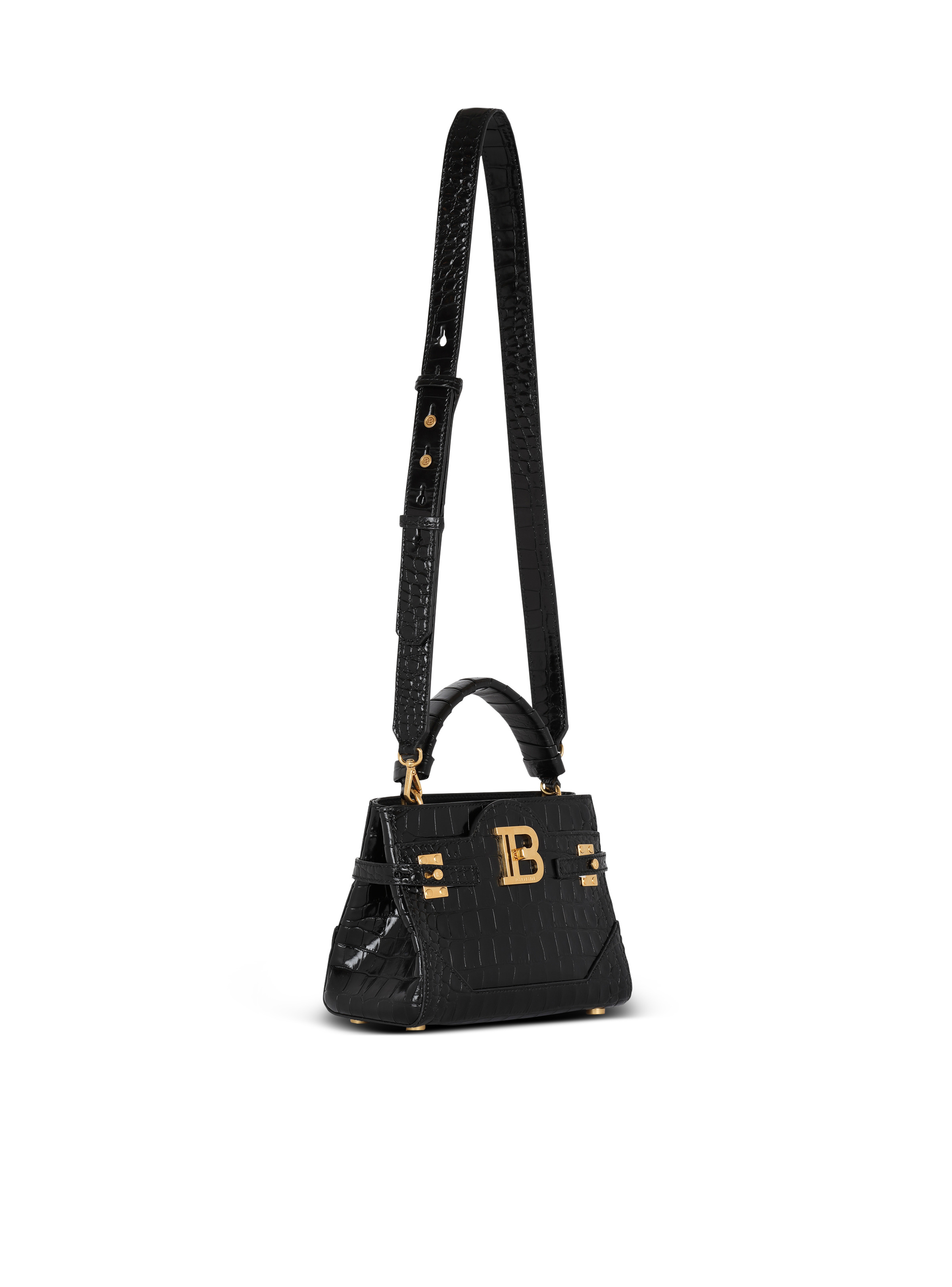 B-Buzz 22 top-handle bag in crocodile-print leather - 3