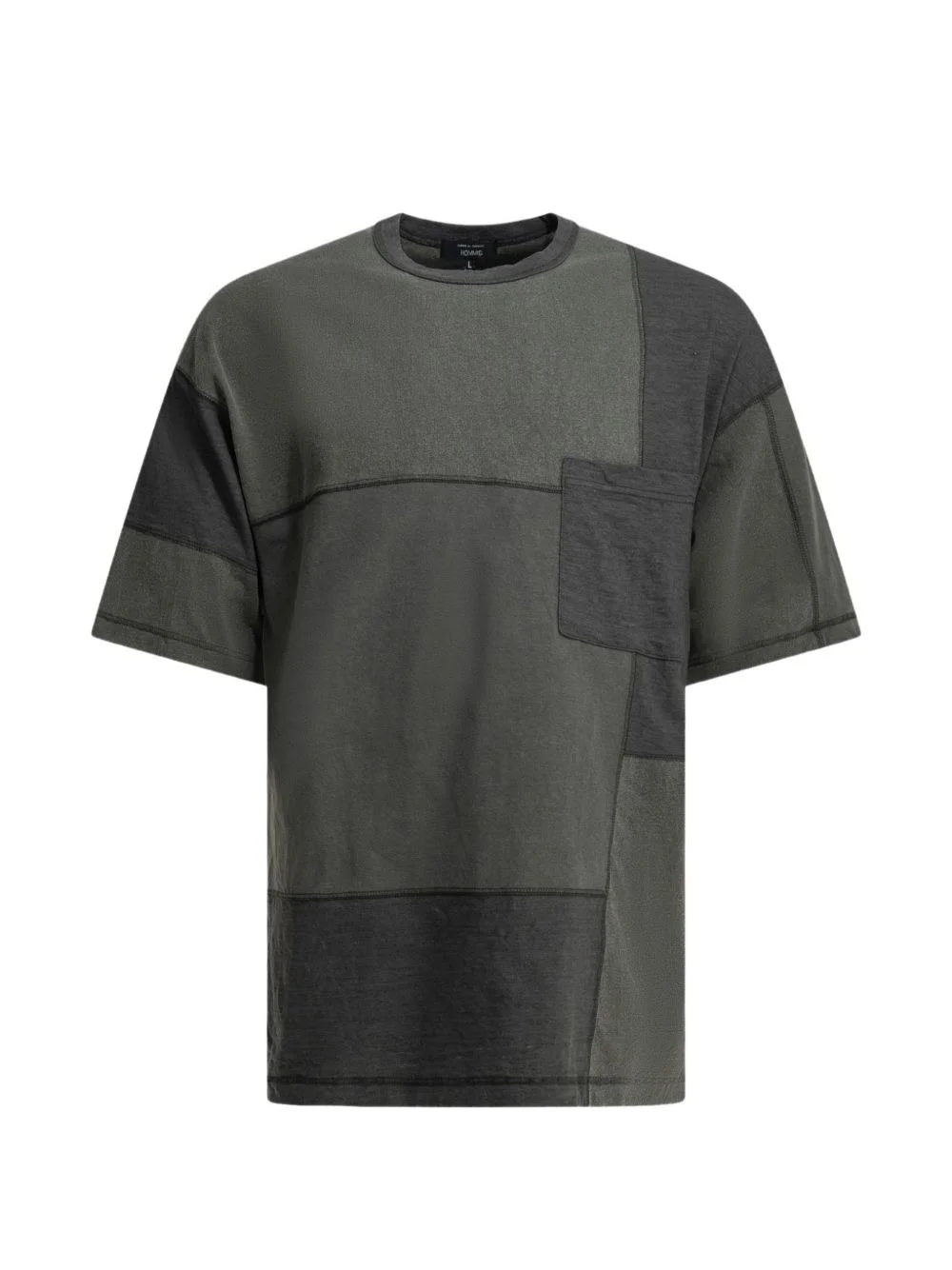 patchwork crew-neck T-shirt - 1