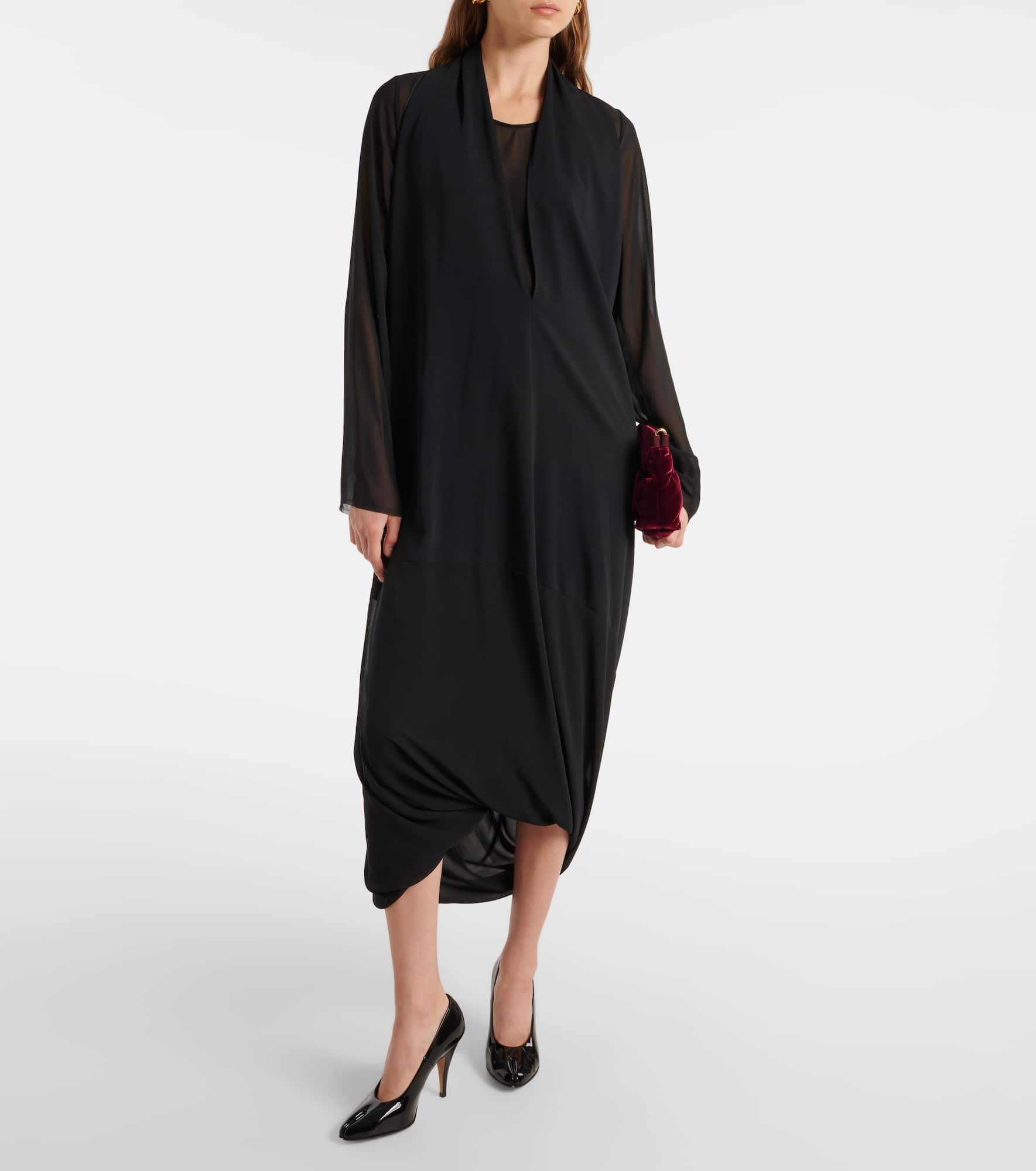 Draped midi dress - 2