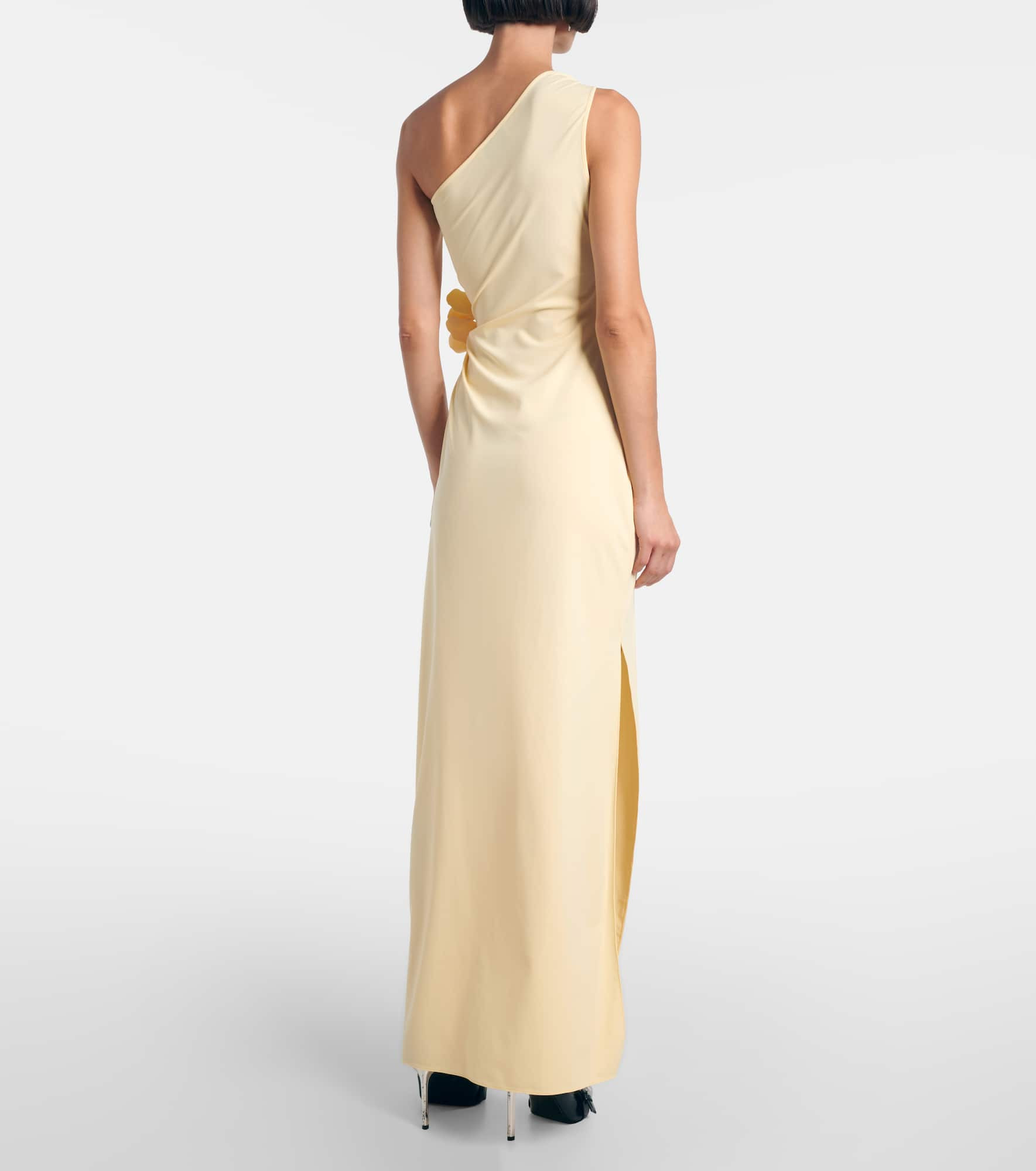 Asymmetric floral gown - 3
