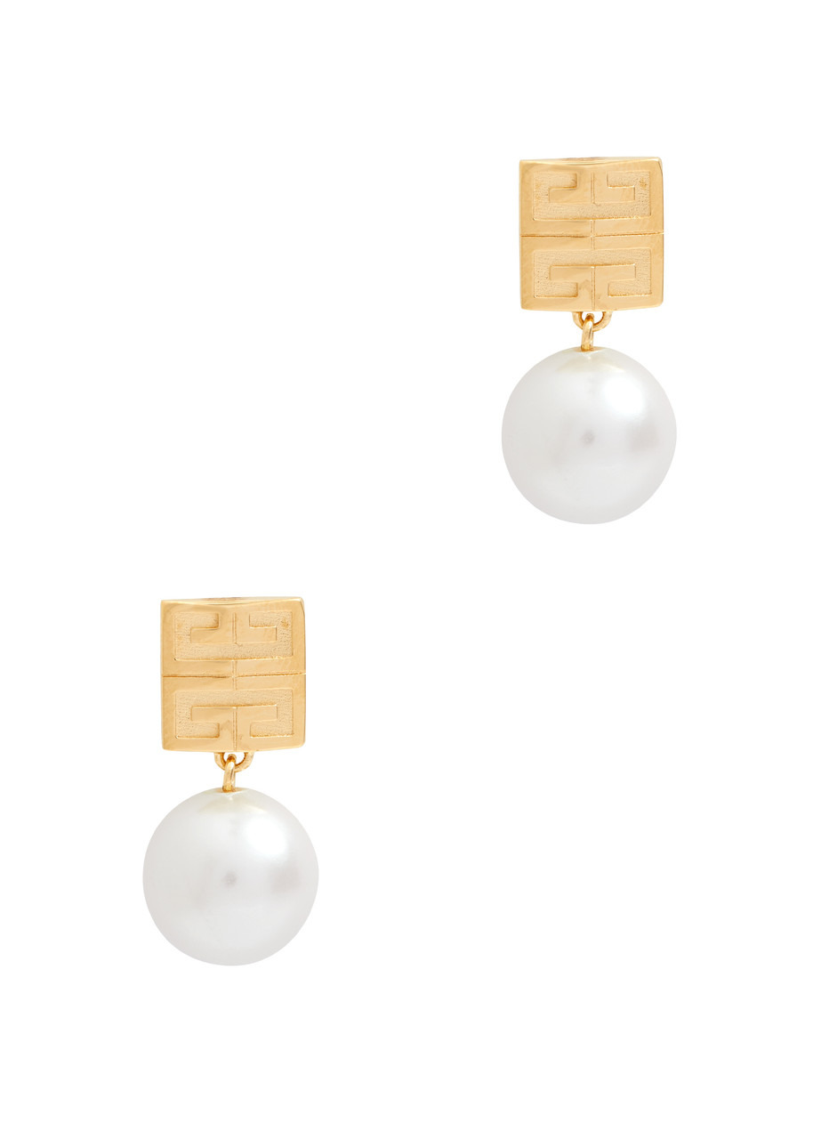 4G-engraved drop earrings - 1