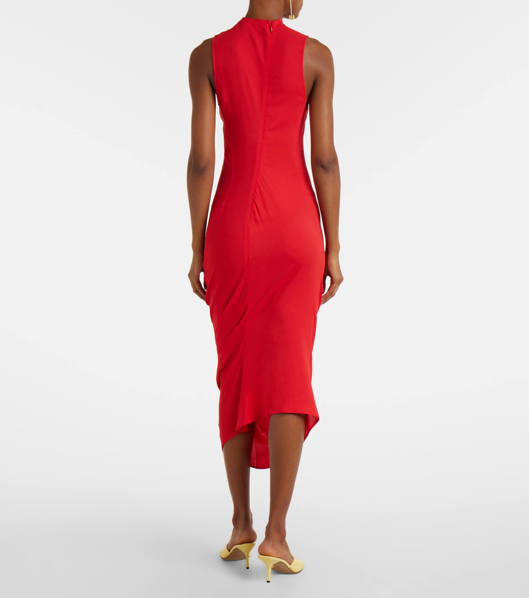 J draped crêpe midi dress - 3