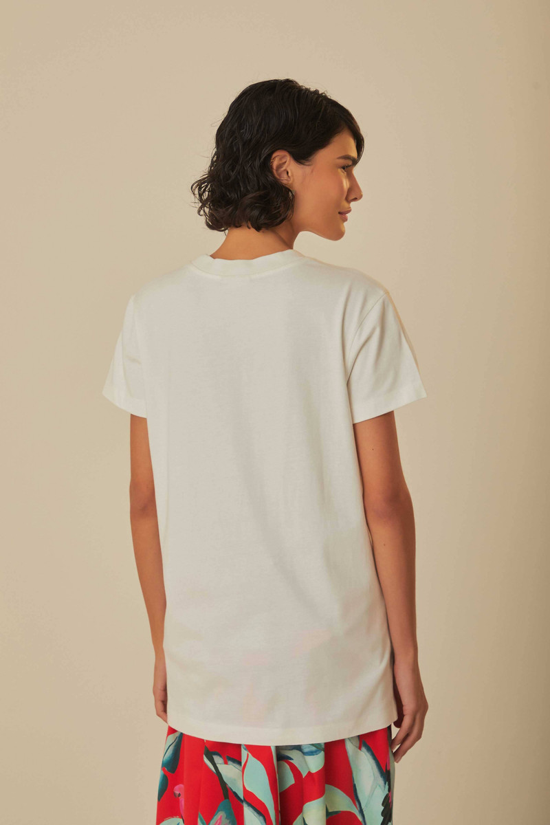 White Welcome To The Tropics Organic Cotton T-Shirt 4