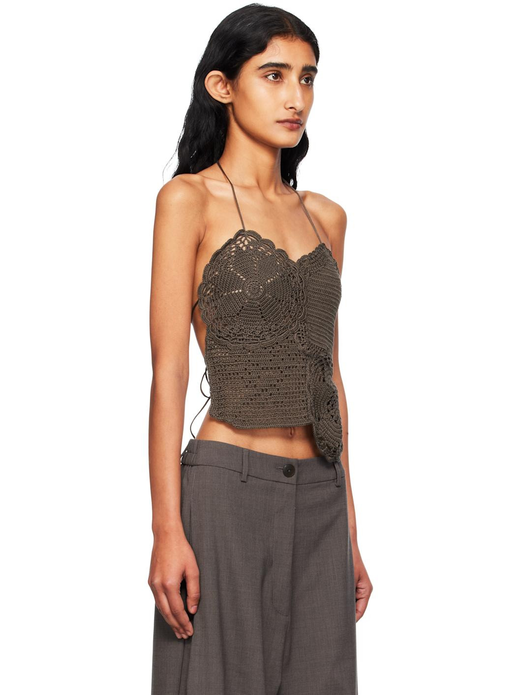 Brown Hand-Crochet Top - 2