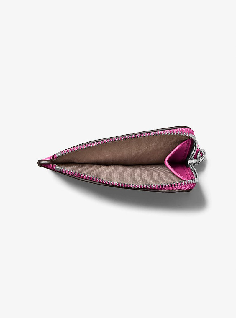 MICHAEL KORS Jet Set Small Pebbled Leather Card Case Wristlet outlook