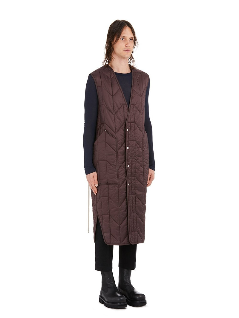 Rick Owens quilted sleeveless coat outlook