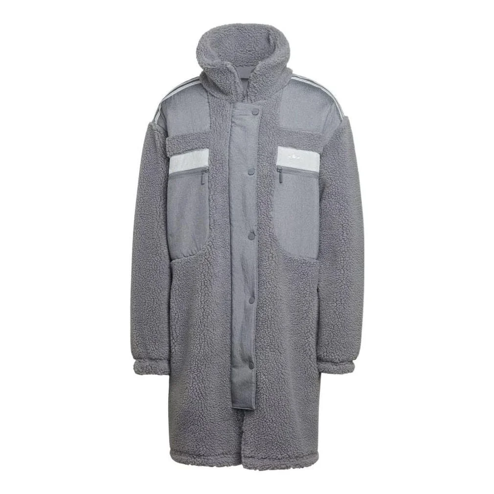 (WMNS) adidas Elongated Polar Fleece Jacket 'Grey' HK5256 - 1