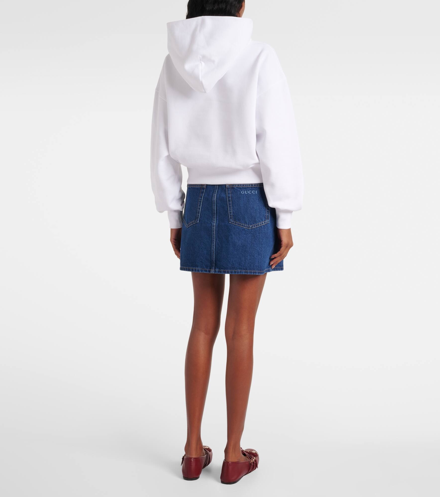 GG embroidered cotton jersey hoodie - 3