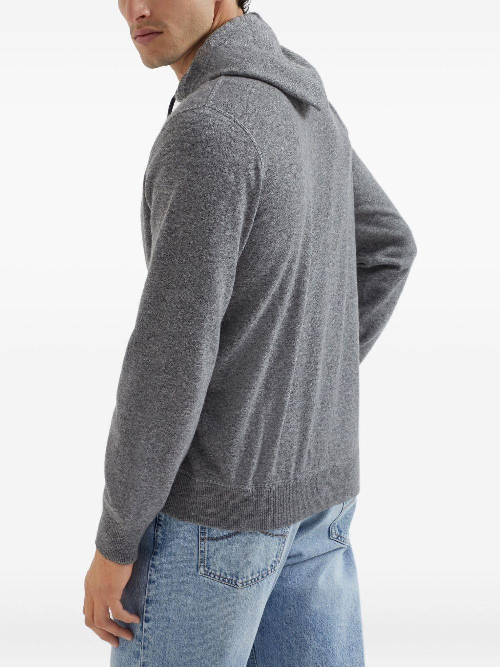 zip-up cashmere hoodie - 4